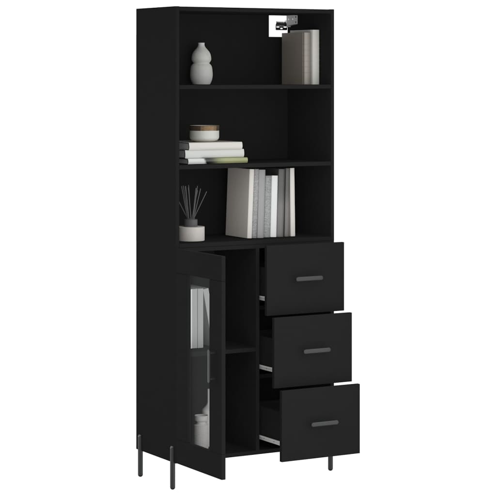 Skap Svart 69,5x34x180 cm