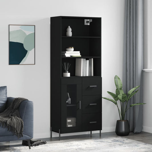 Skap Svart 69,5x34x180 cm