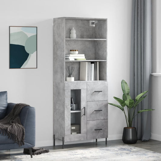 Skap Betonggrå 69,5x34x180 cm