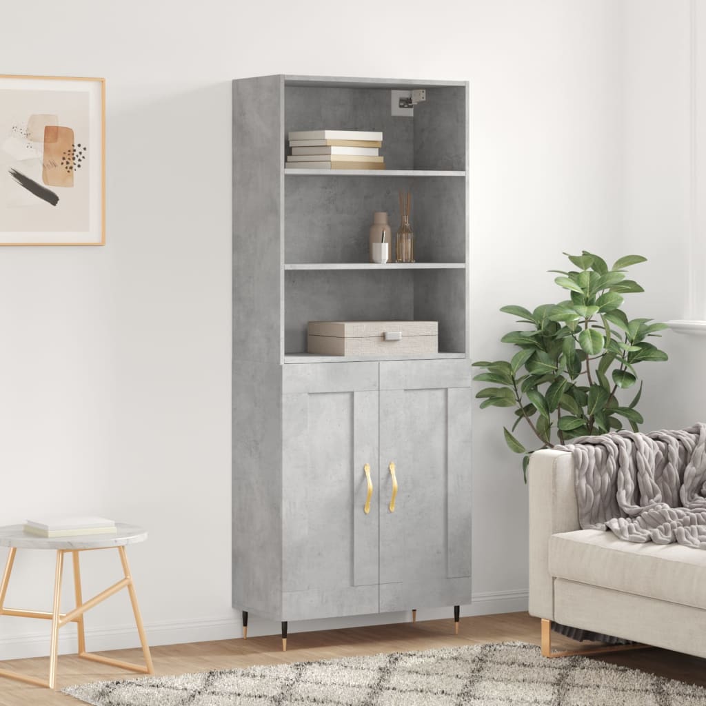Skap Betonggrå 69,5x34x180 cm