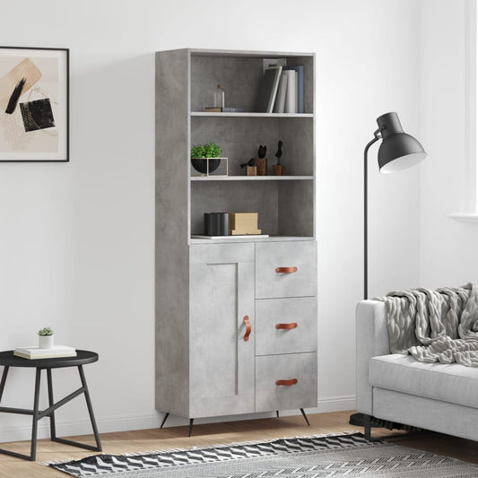 Skap Betonggrå 69,5x34x180 cm