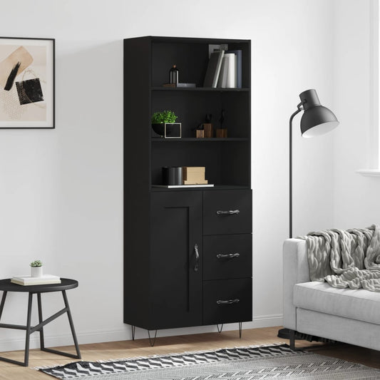 Skap Svart 69,5x34x180 cm