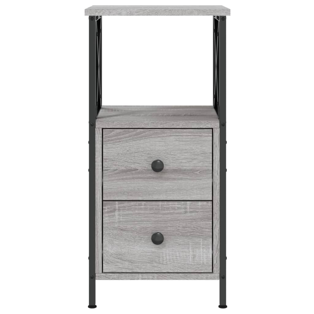 Nattbord 2 stk grå sonoma 34x35,5x70 cm konstruert tre