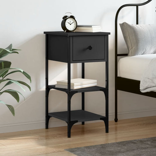 Nattbord Sengbord Svart 34x36x70 cm