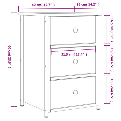 Nattbord Sengbord Sonoma Eik 40x36x60 cm
