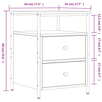 Nattbord Sengbord Svart 44x45x60 cm