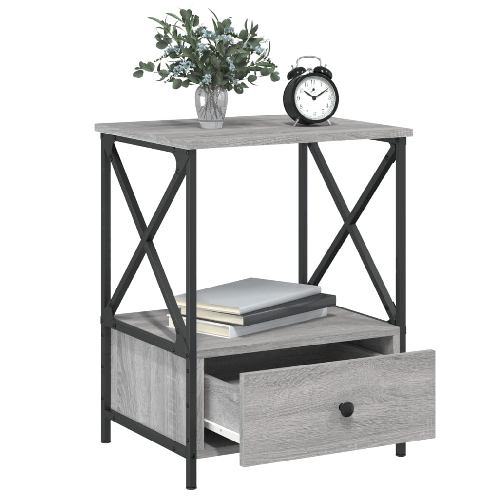 Nattbord Sengbord Sonoma Grå 50x41x65 cm