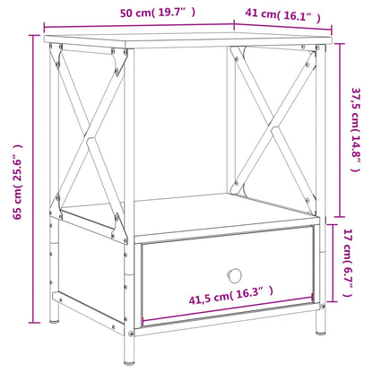 Nattbord Sengbord Sonoma Grå 50x41x65 cm