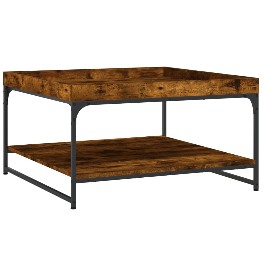 Salongbord Sofabord Røkt Eik 80x80x45 cm