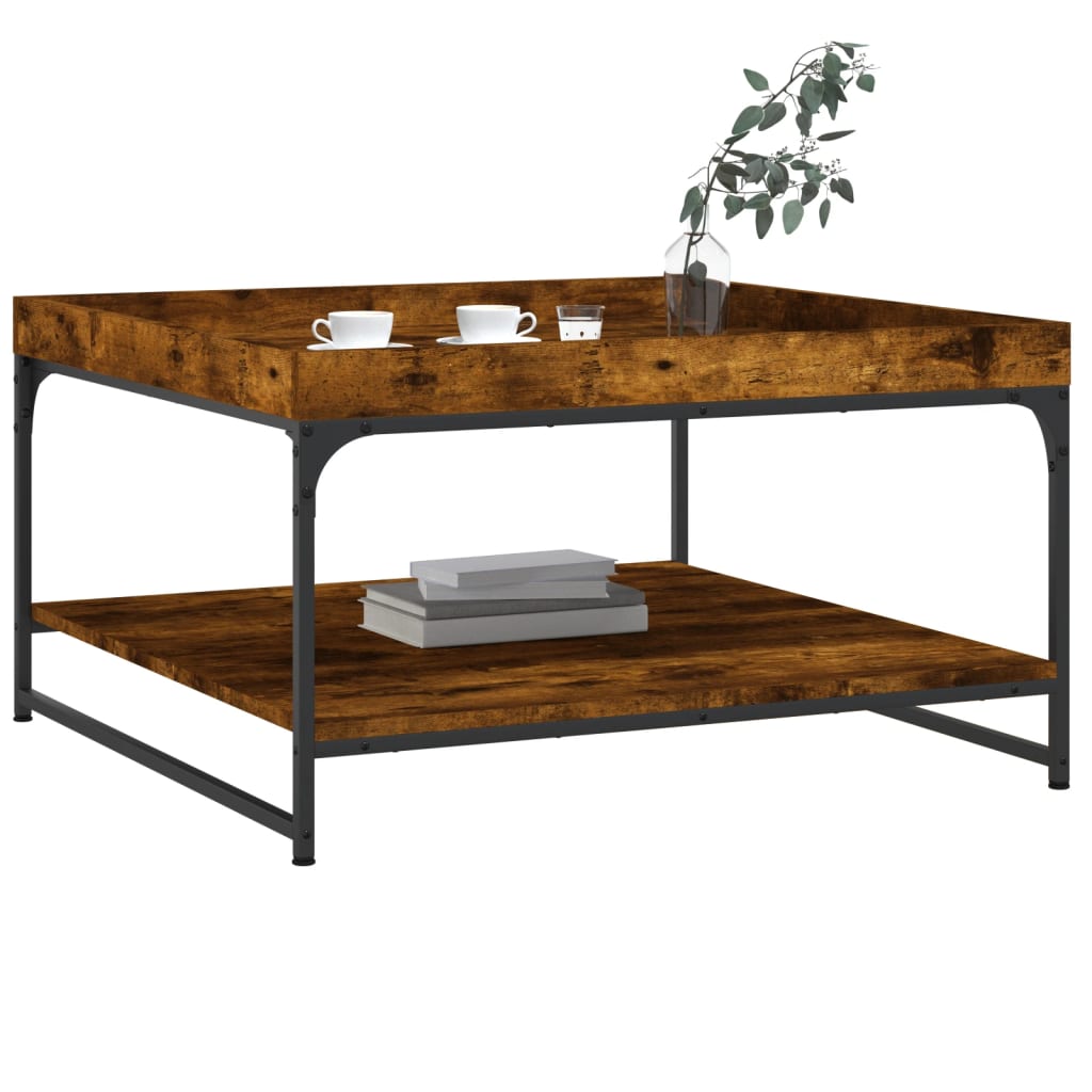 Salongbord Sofabord Røkt Eik 80x80x45 cm