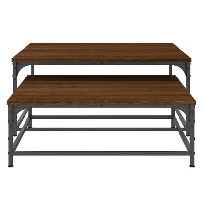 Salongbord Sofabord Brun Eik Stablebare 2 stk