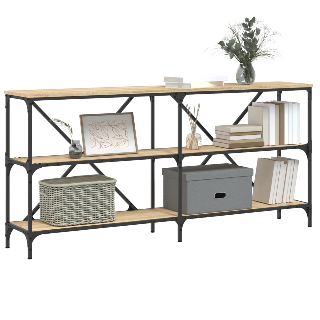 Avlastningsbord konsollbord Sonoma Eik 160x30x75 cm jern