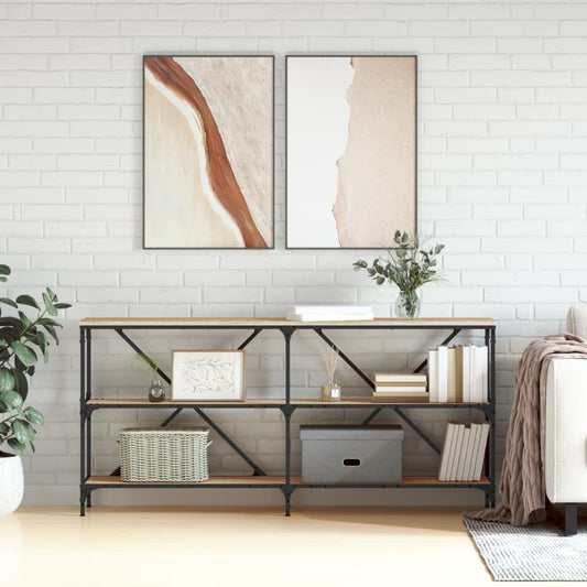 Avlastningsbord konsollbord Sonoma Eik 160x30x75 cm jern