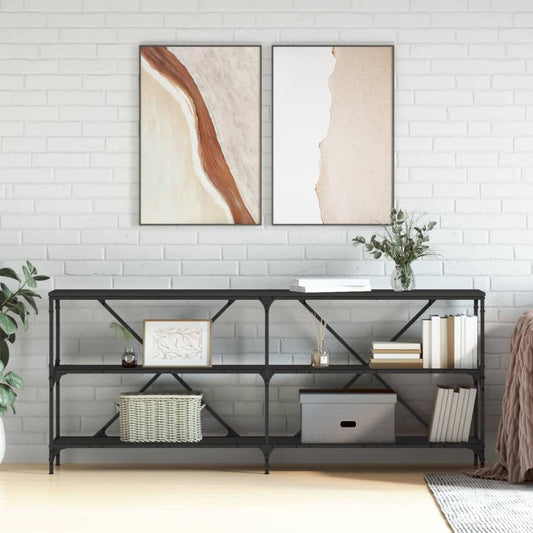 Avlastningsbord Konsollbord Svart 180x30x75 cm og jern