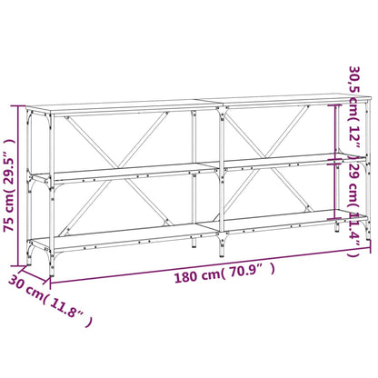 Avlastningsbord konsollbord Røkt Eik 180x30x75 cm