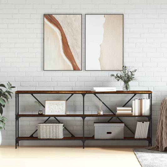 Avlastningsbord konsollbord Røkt Eik 180x30x75 cm