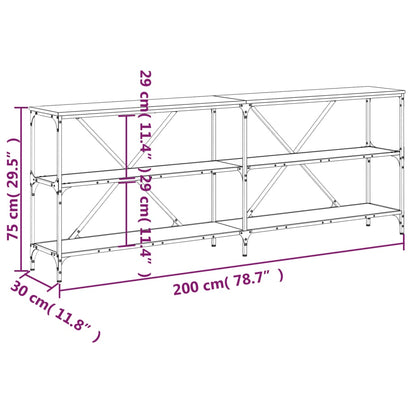 Avlastningsbord Konsollbord Svart 200x30x75 cm