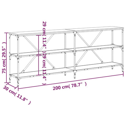 Avlastningsbord konsollbord Røkt Eik 200x30x75 cm