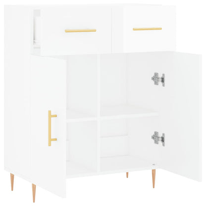 Skjenk høyglans hvit 69,5x34x90 cm konstruert tre