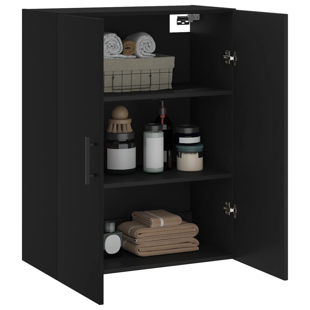 Veggskap Svart 69,5x34x90 cm