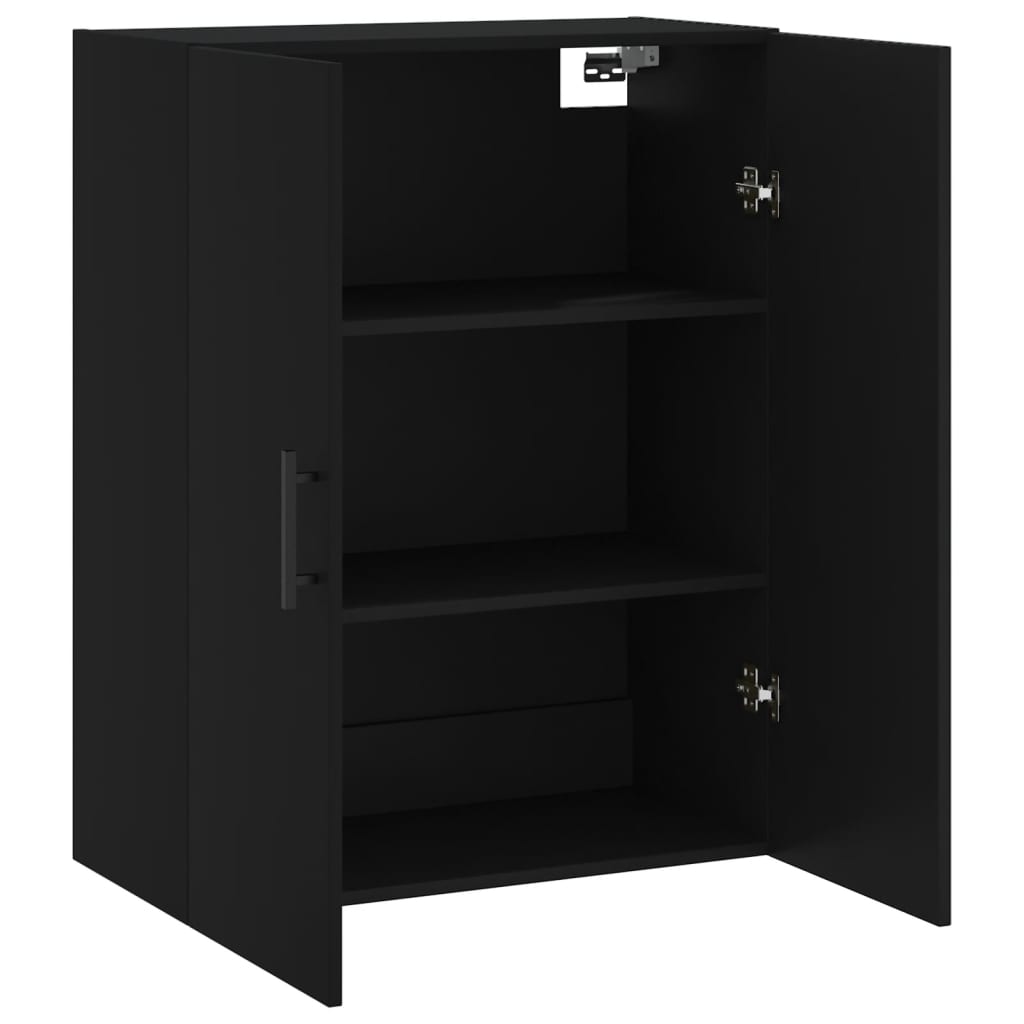 Veggskap Svart 69,5x34x90 cm