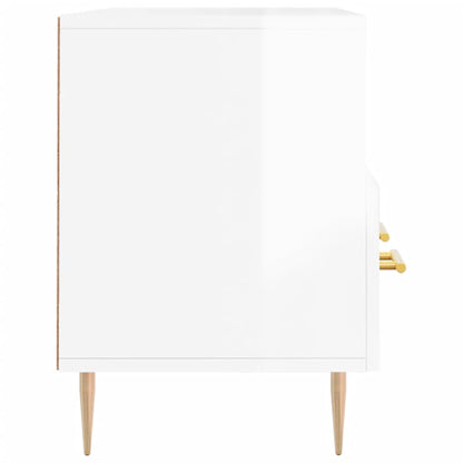 TV-Møbel Høyglans Hvit TV-benk 102x36x50 cm