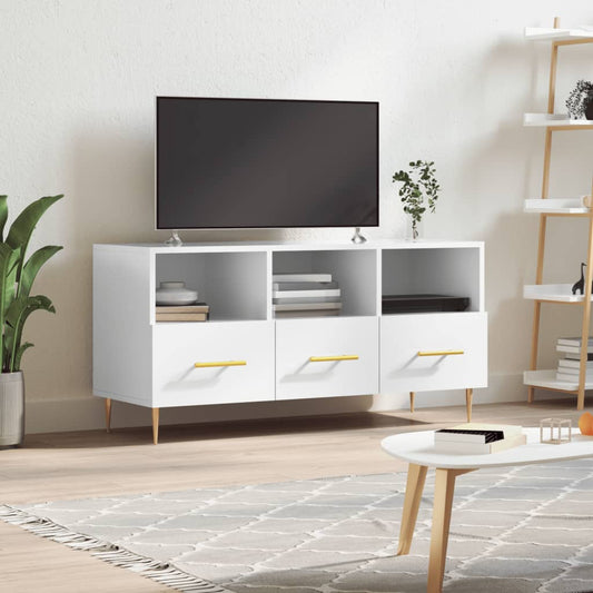 TV-Møbel Høyglans Hvit Tv-benk 102x36x50 cm