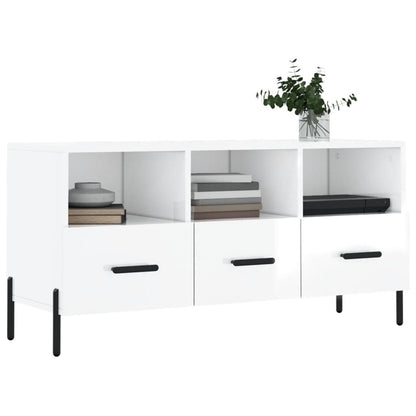 TV-Møbel Høyglans Hvit TV-benk 102x36x50 cm