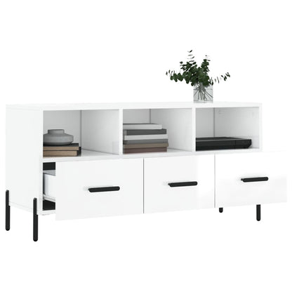 TV-Møbel Høyglans Hvit TV-benk 102x36x50 cm