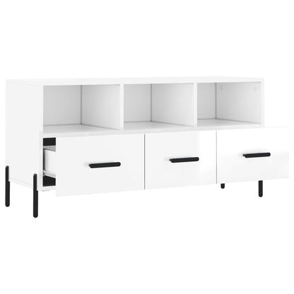 TV-Møbel Høyglans Hvit TV-benk 102x36x50 cm