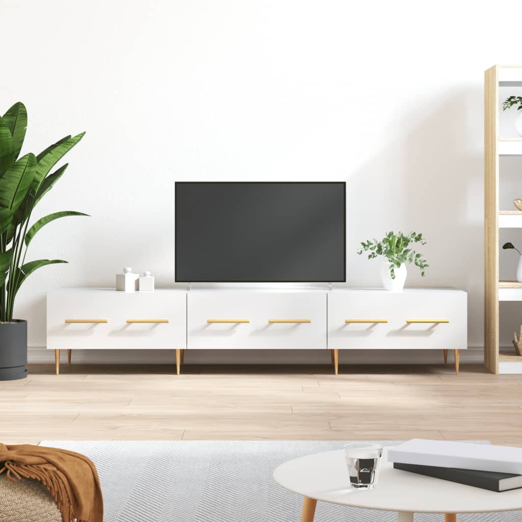 TV-Møbel Høyglans Hvit TV-benk 150x36x30 cm