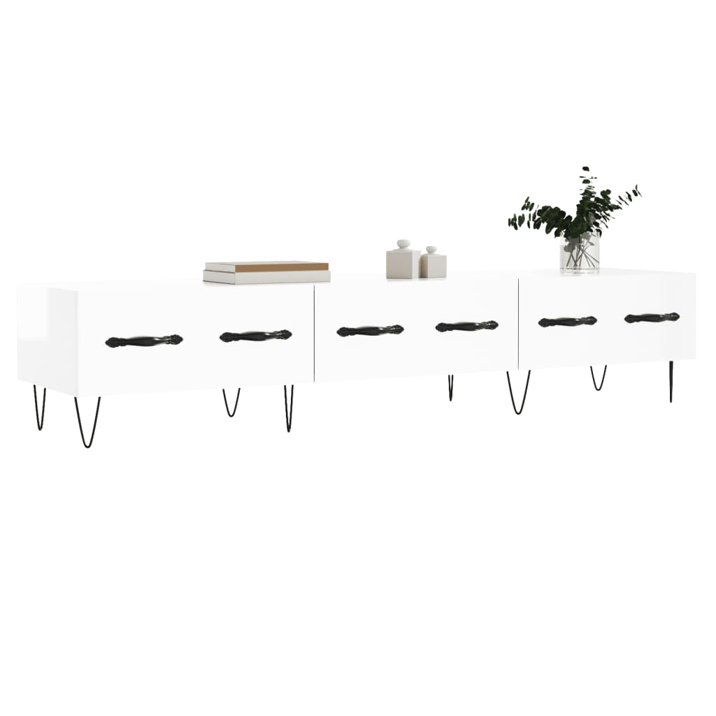 TV-Møbel Høyglans Hvit TV-benk 150x36x30 cm