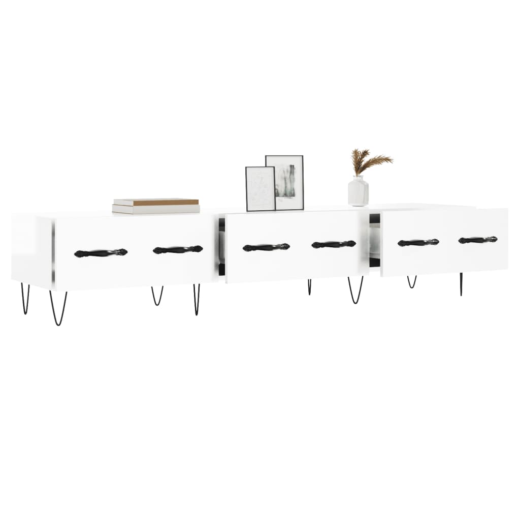 TV-Møbel Høyglans Hvit TV-benk 150x36x30 cm
