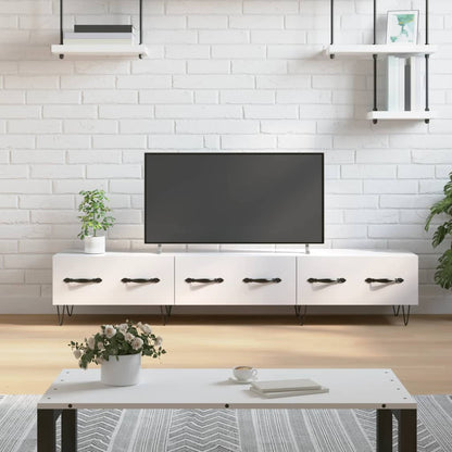 TV-Møbel Høyglans Hvit TV-benk 150x36x30 cm