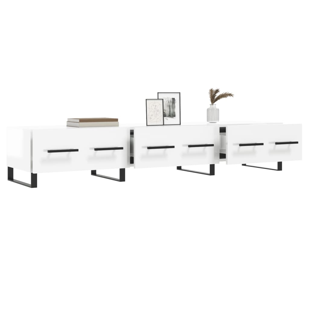 TV-Møbel Høyglans Hvit TV-benk 150x36x30 cm