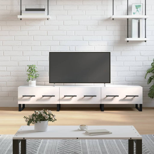 TV-Møbel Høyglans Hvit TV-benk 150x36x30 cm