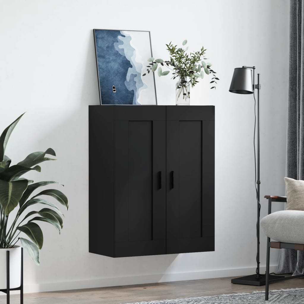 Veggskap Svart 69,5x34x90 cm