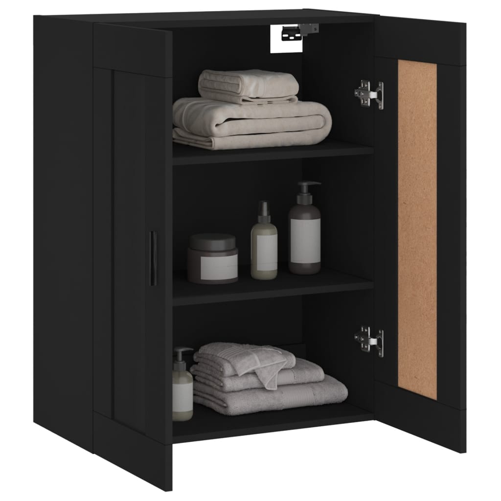 Veggskap Svart 69,5x34x90 cm
