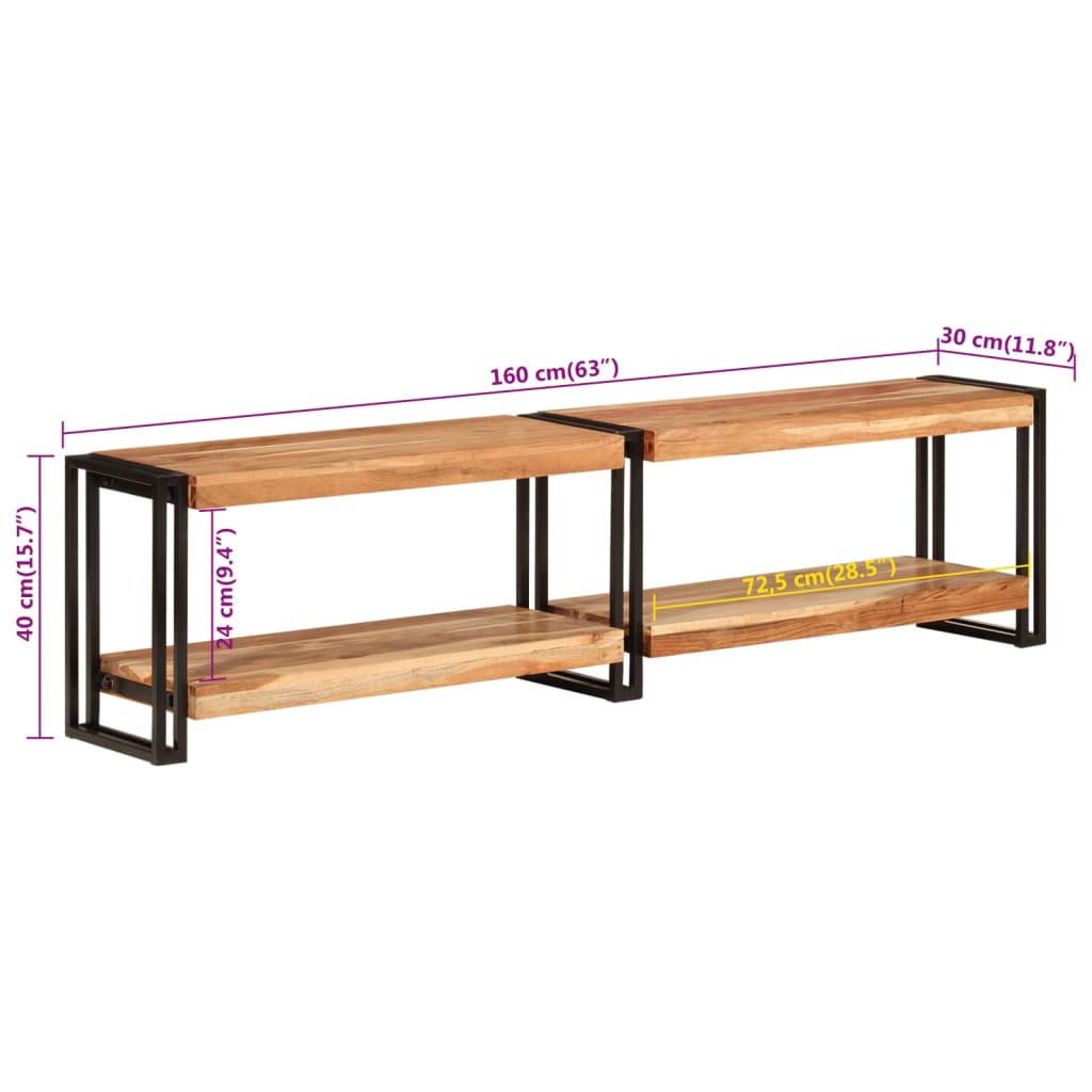 TV-Møbel Tre TV-benk heltre akasie 160x30x40 cm