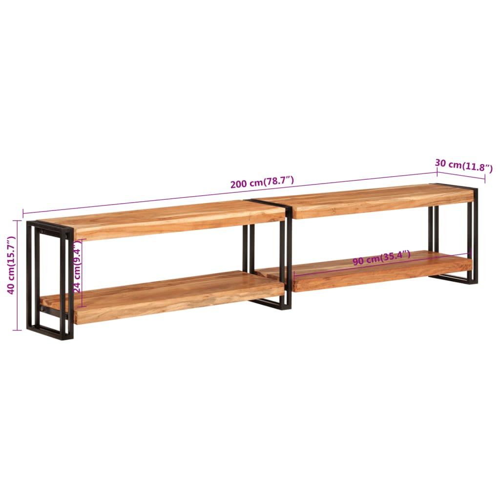 TV-Møbel Tre TV-benk heltre akasie 200x30x40 cm