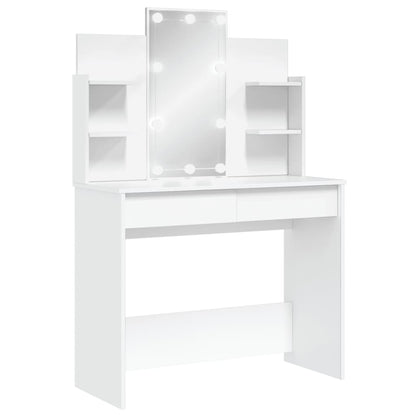 Sminkebord Hvit LED 96x40x142 cm