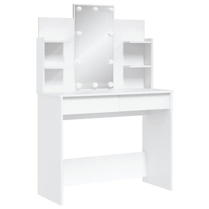 Sminkebord Hvit LED 96x40x142 cm