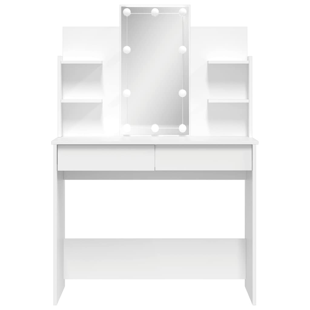 Sminkebord Hvit LED 96x40x142 cm
