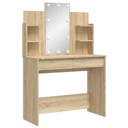 Sminkebord Sonoma Eik LED 96x40x142 cm