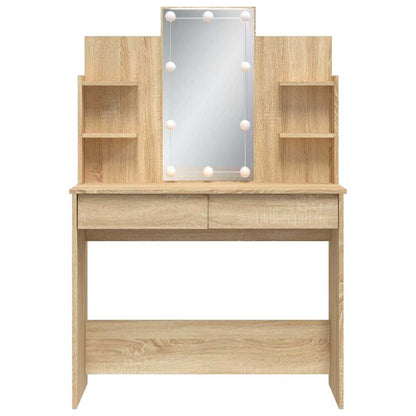 Sminkebord Sonoma Eik LED 96x40x142 cm