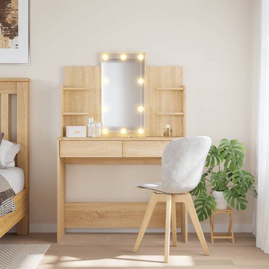 Sminkebord Sonoma Eik LED 96x40x142 cm