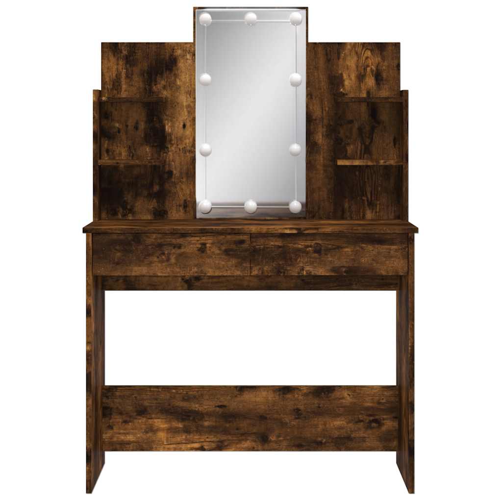 Sminkebord Røkt Eik LED 96x40x142 cm