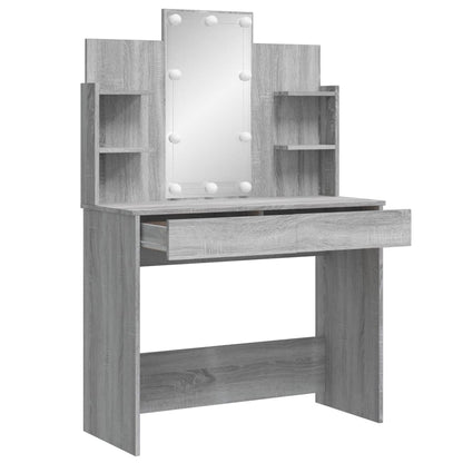 Sminkebord Sonoma Grå LED 96x40x142 cm