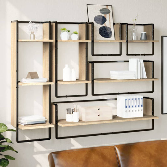Vegghylle Sonoma Eik med stenger 6 stk