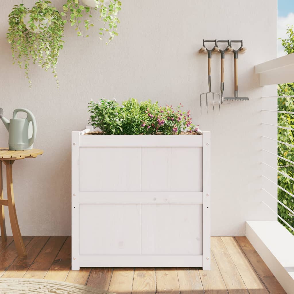 Utendørs Blomsterkasse Plantekasse Tre 70x70x70 cm heltre furu